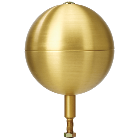 GLOBAL FLAGS UNLIMITED Aluminum Ball HD Gold Anodized - 8" 0.5" - 13NC 205785